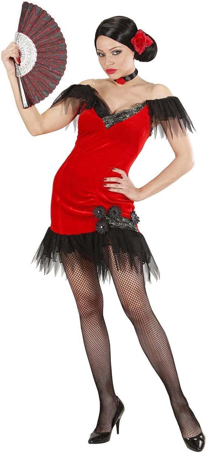 Ladies Spanish Beauty Red - Costume Large UK 14-16 for Spanish Spain Fancy Dress