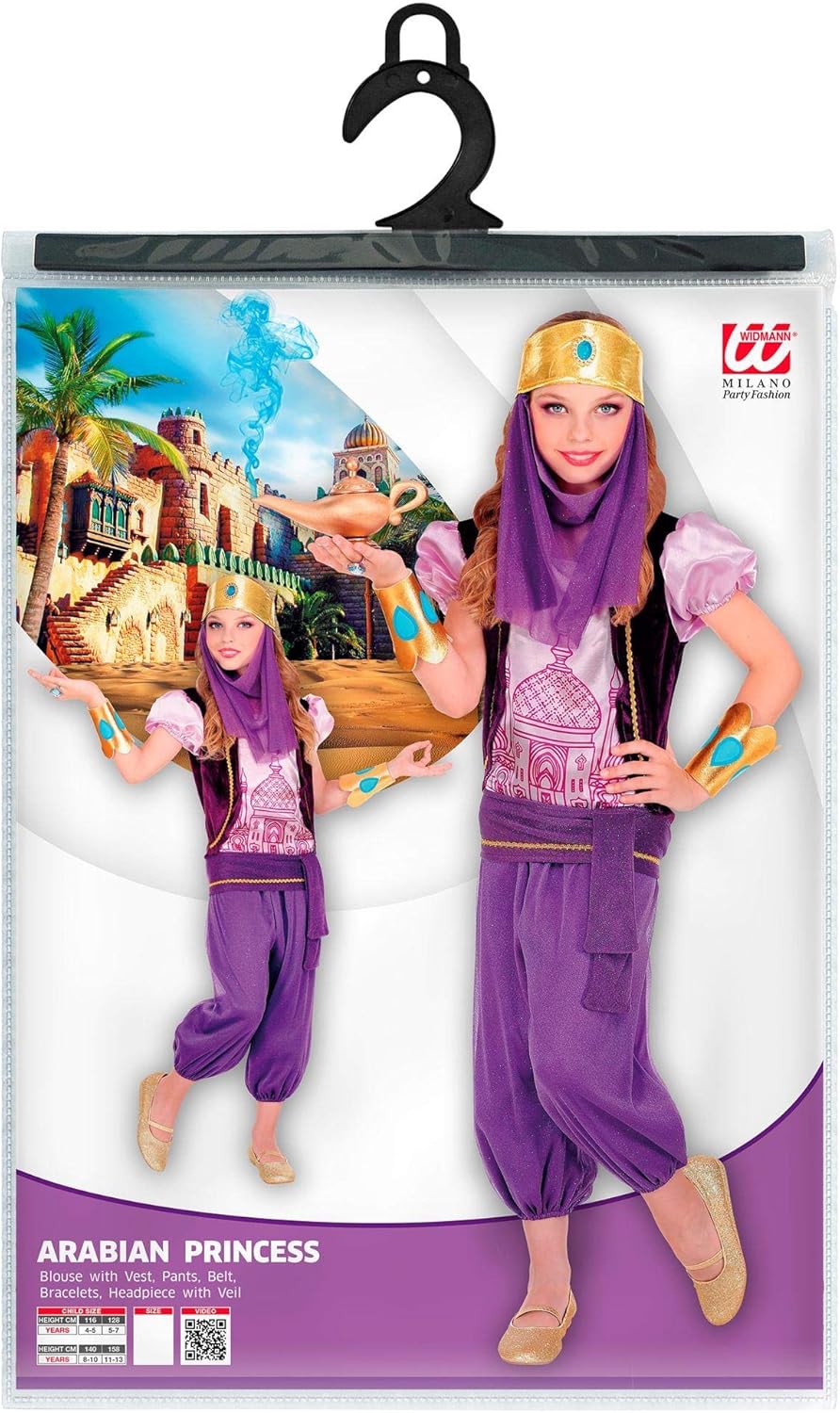 Widmann 75746 Children's Arabic Princess Costume, purple, 128