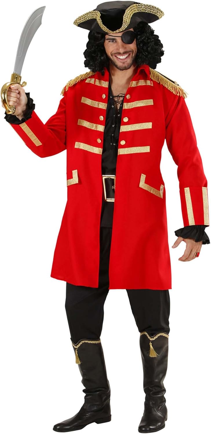 Widmann Generique - Red Pirate Captain Costume Man Uomo: Large