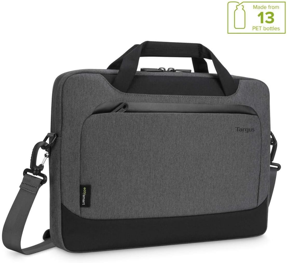 Targus Cypress Slimcase with EcoSmart Designed for Business Traveler and School fit up to 15.6-Inch Laptop/Notebook, Light Gray (TBS92602GL)