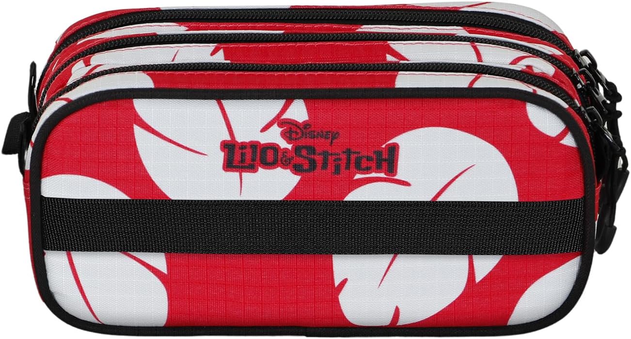 Lilo and Stitch Kiss-Fan Trick Pencil Case 2.2, Red, 23 x 11 cm
