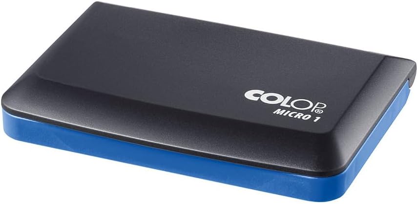 COLOP Micro 1 Blue Rubber Stamp Ink Pad. Measures 90x50mm. Best Ink Pad for Home, Office, and Crafting Use. Water-Based, Non-Toxic, Document-Proof and Vegan Friendly.