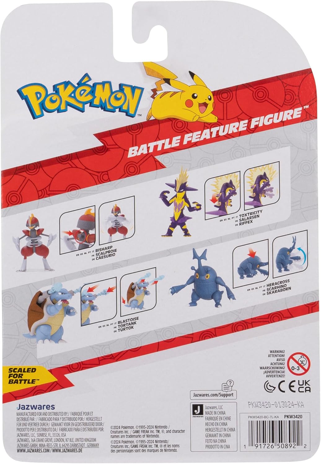 Pokémon PKW3420 Battle Feature Figure - Scaraborn Official Articulated Figure, 11.5 cm