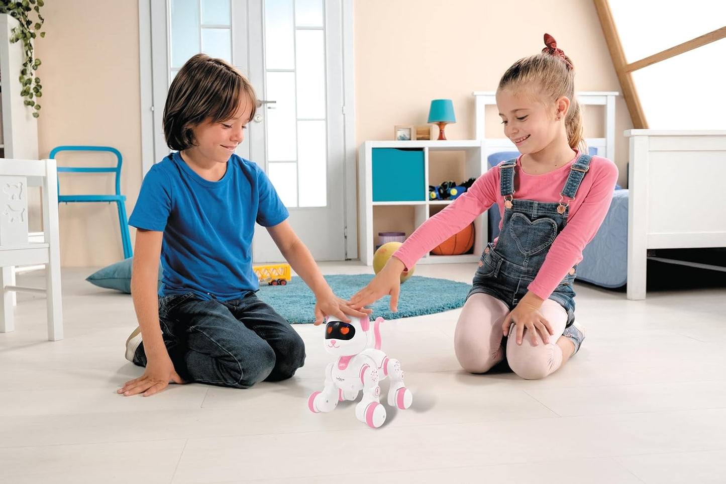Lexibook, Power Kitty Jr., Remote control cat to train, Waddles like a real cat, Interactive eyes, STEM programmable, Rechargeable battery, Pink/white