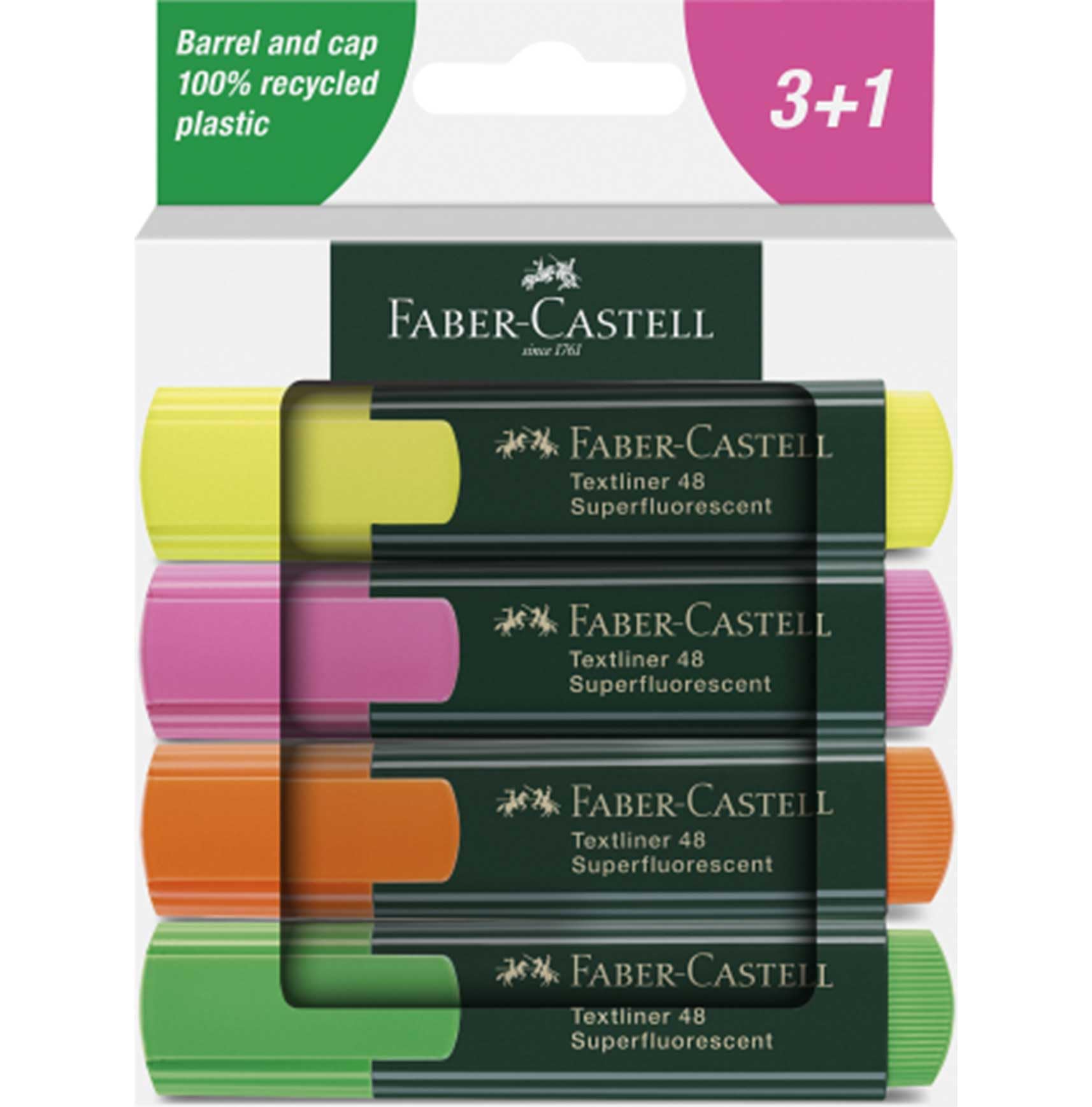 Faber-Castell 254844 Highlighter Textliner Set of 4 1548