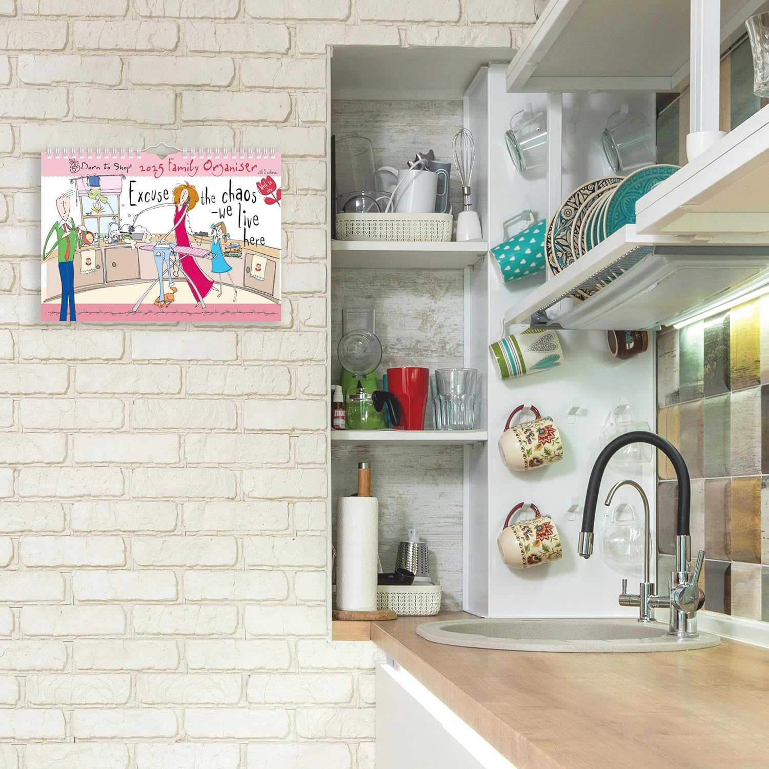 2025 Born to Shop A4 Family Planner Wall Calendar