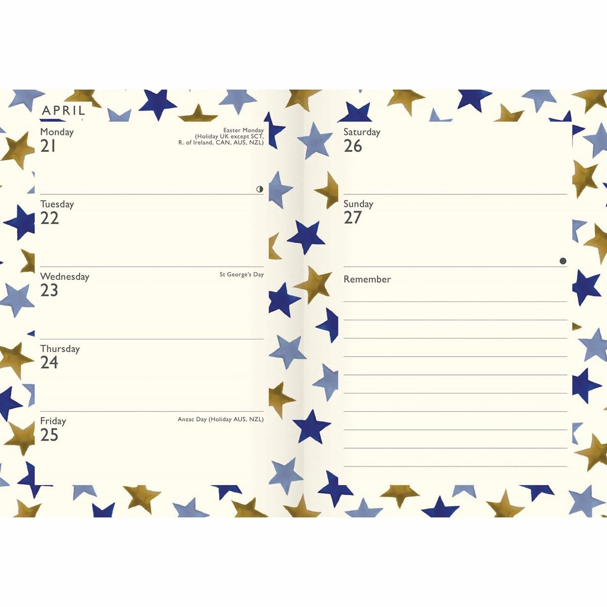 2025 Emma Bridgewater Blue Star A6 Diary