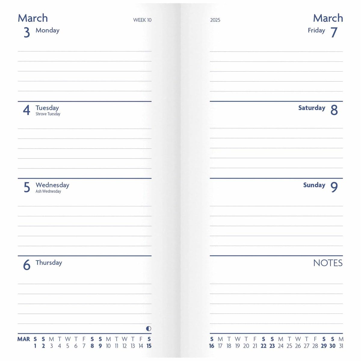 2025 Fashion Diary Charcoal Slim Diary