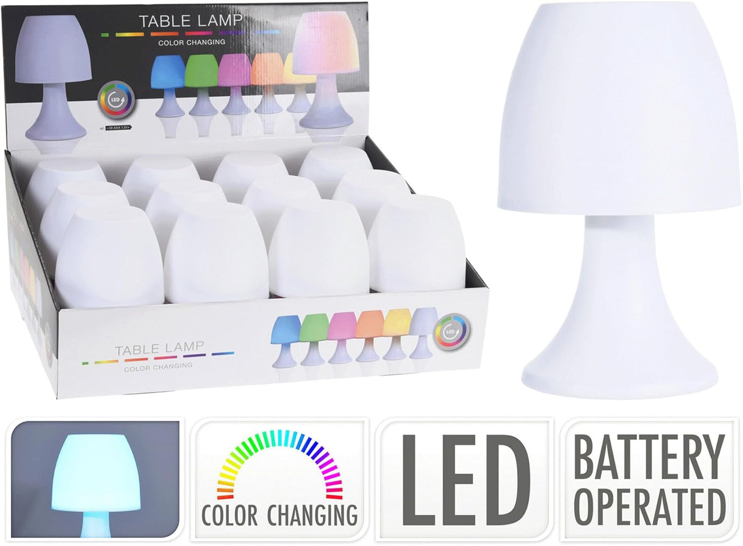 LAMPADA DA TAVOLO 19CM LED RGB BIANCA