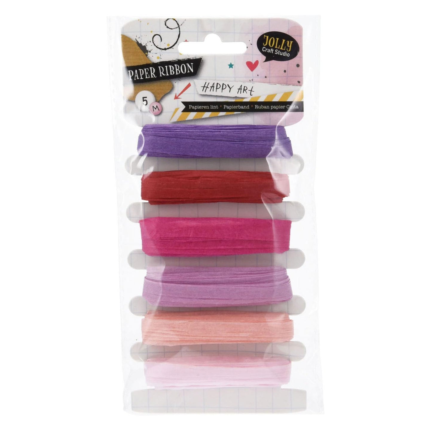 Papieren Lint Paars en Roze Tinten 6x5mtr.