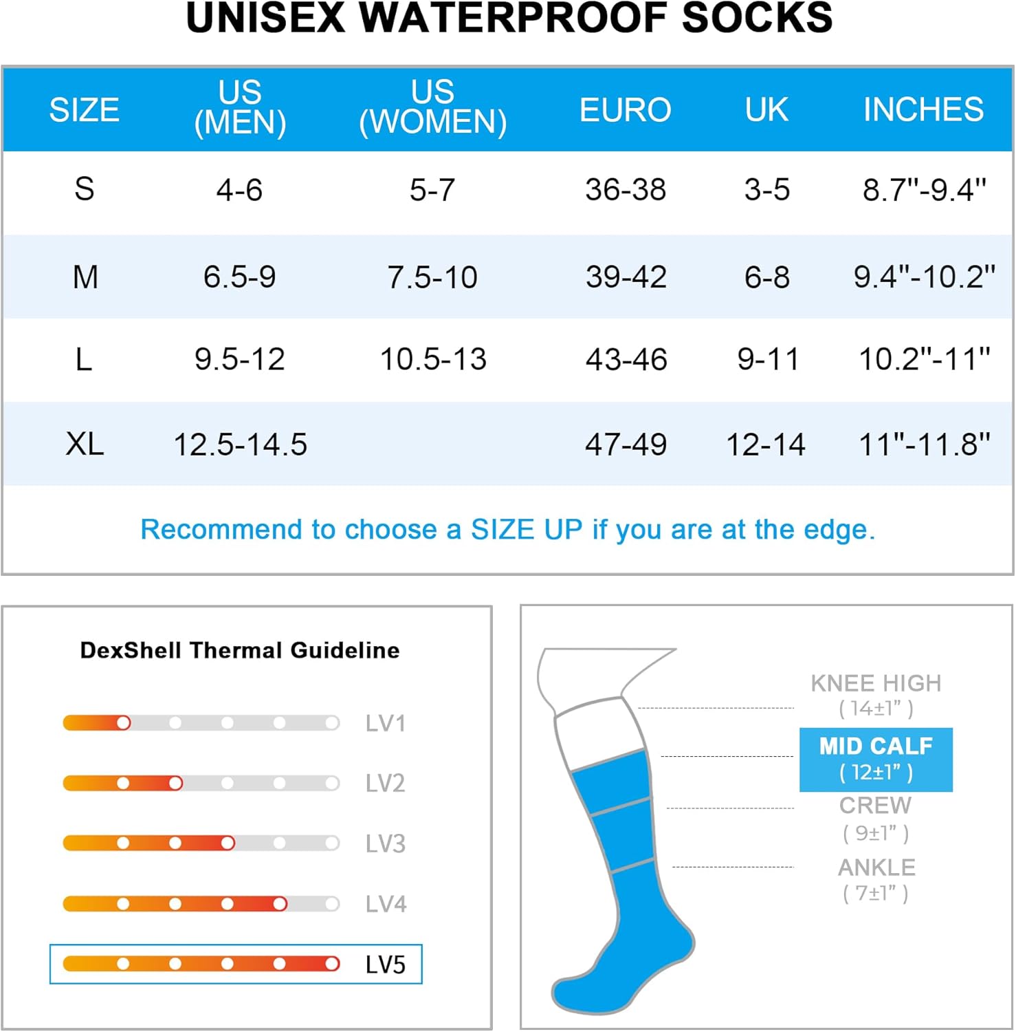 DexShell Mens Hytherm PRO Waterproof Breathable Merino Wool Thermal Outdoor Socks