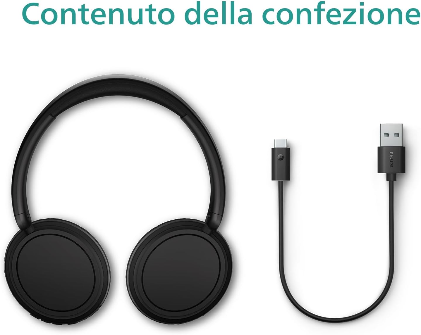 PHILIPS TAH5209BK/00 Lightweight On Ear Wireless Bluetooth Headphones with Passive Noise Isolation - 65 Hours Play Time, Natural Sound, Clear Calls, Dynamic Bass, 2 Hours USB-C Charging- Black