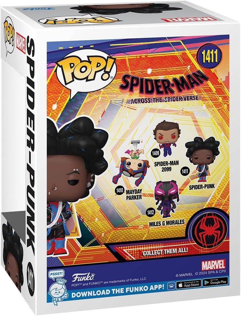 Funko Pop! Marvel: Spider-man Across the Spider-Verse - Spider-Punk - Unmasked - Spiderman Into the Spiderverse 2 - Collectable Vinyl Figure - Gift Idea - Official Merchandise - Movies Fans