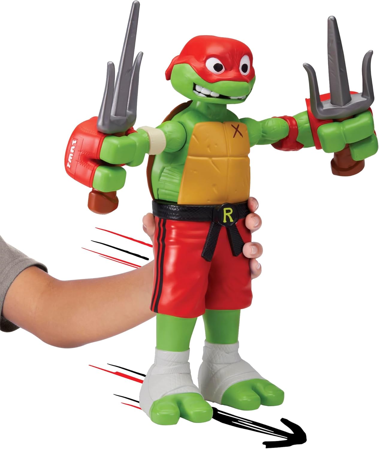 Tales of Teenage Mutant Ninja Turtles Giant Roll N Punch Raphael. Unleash Powerful Punching Action! 12-Inch Scale Figure for TMNT Fans of All Ages!