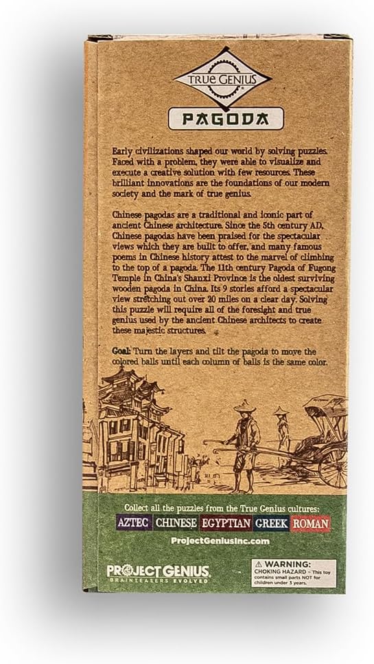 Project Genius TG311 Chineses Pagoda Puzzle, Multicolor, One Size