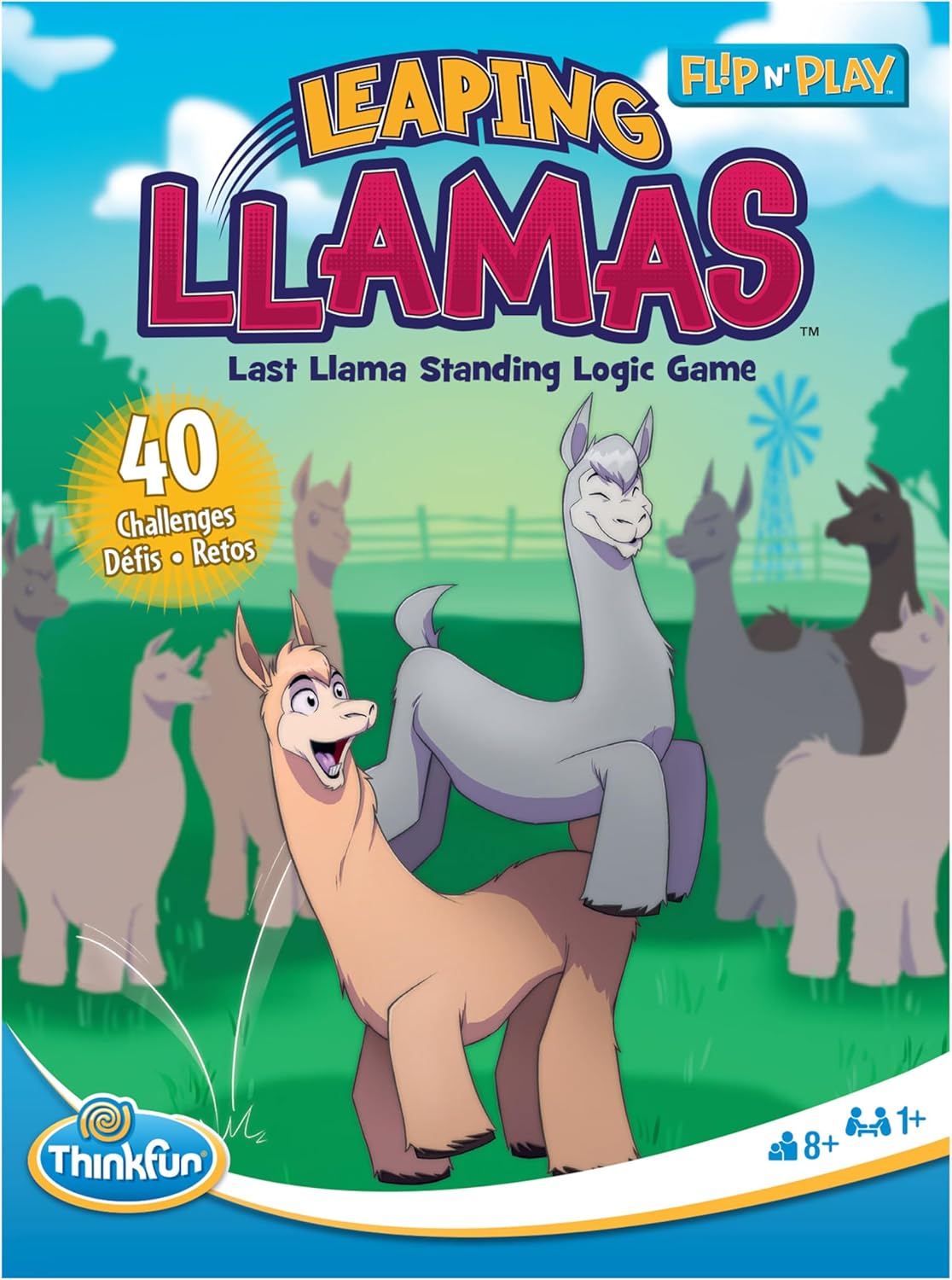 ThinkFun Leaping Llamas Flip N' Play Fun Quick Challenge Game for Adults and Kids Age 8 Years Up - New 2024
