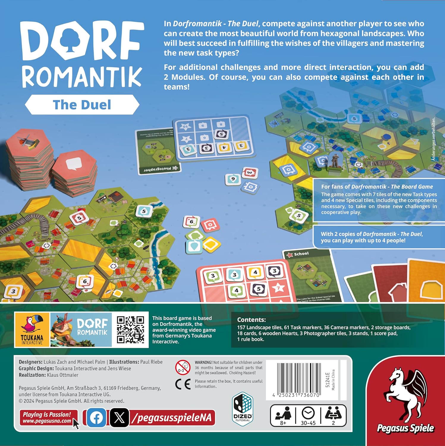 Pegasus Spiele 51241E Dorfromantik – The Duel (English Edition