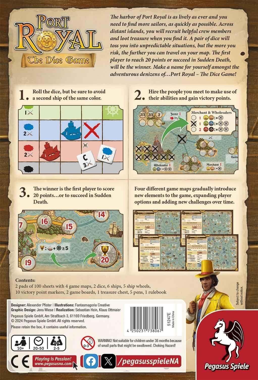 Pegasus Spiele 51247E Port Royal – The Dice Game (English Edition