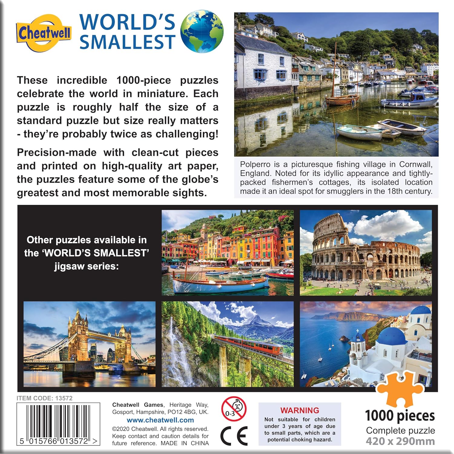 Cheatwell Games Puzzle World's Smallest 1000 Piece Jigsaw Polperro