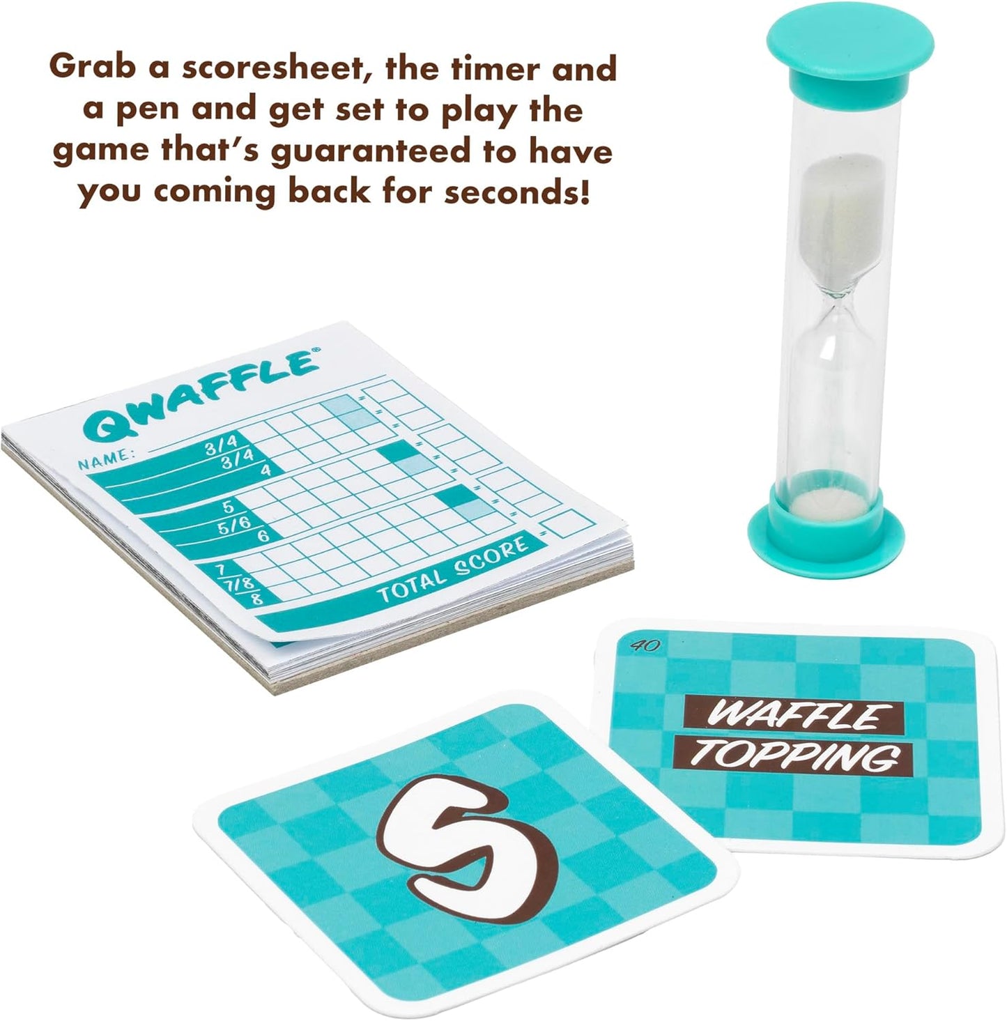 Ideal | Qwaffle: The tasty game of words and letters | Family Word Games | 2+ Players | Ages 8+