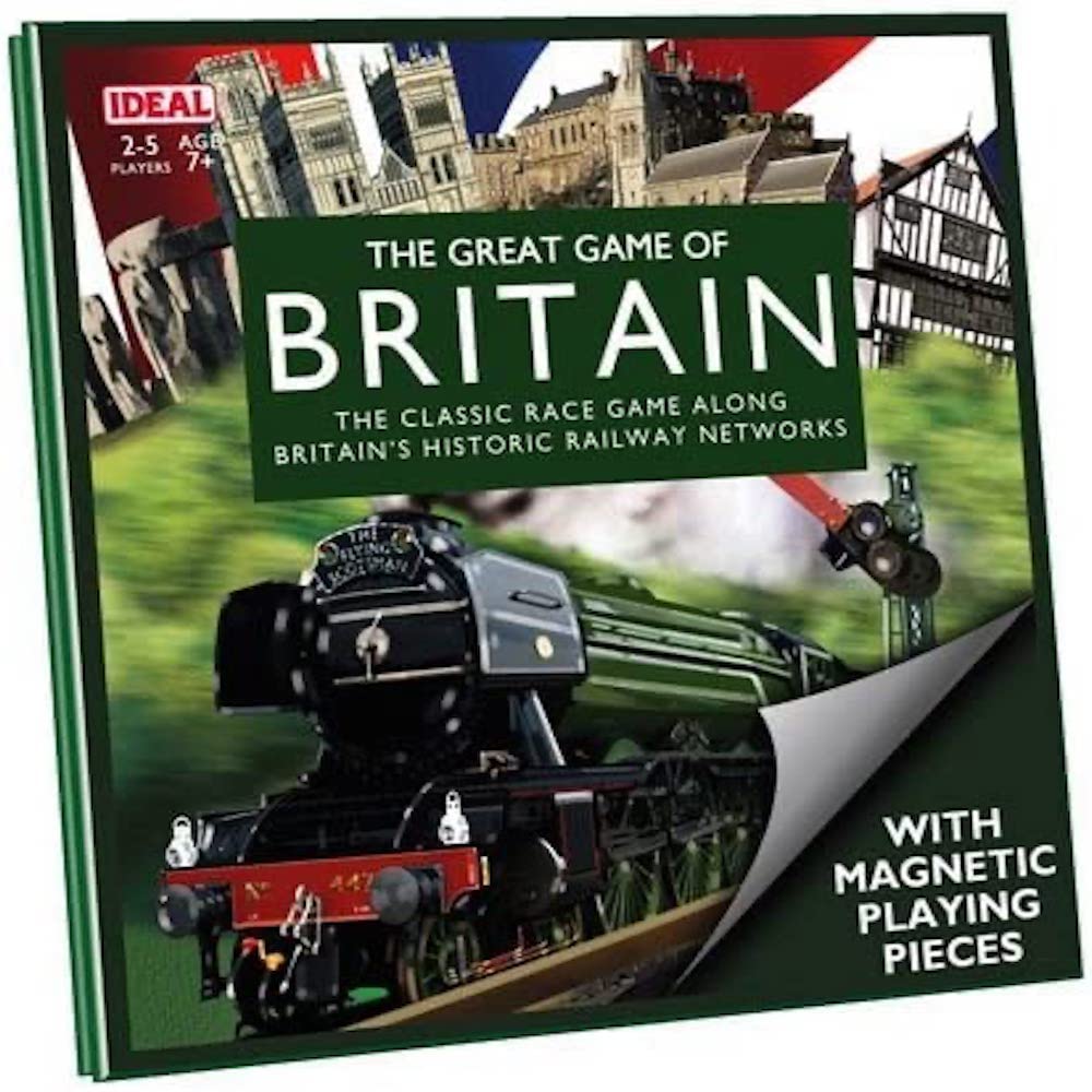 IDEAL | The Great Game of Britain - Travel Edition: The classic race game along Britain's historic railway networks | Classic Board Games | Travel Games | For 2-6 Players | Ages 7+