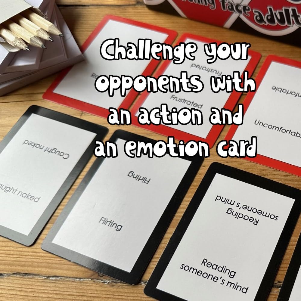 Two Faced Game Adult Edition. Extreme charades for your face. Funny adult party game. The king of games for adults!