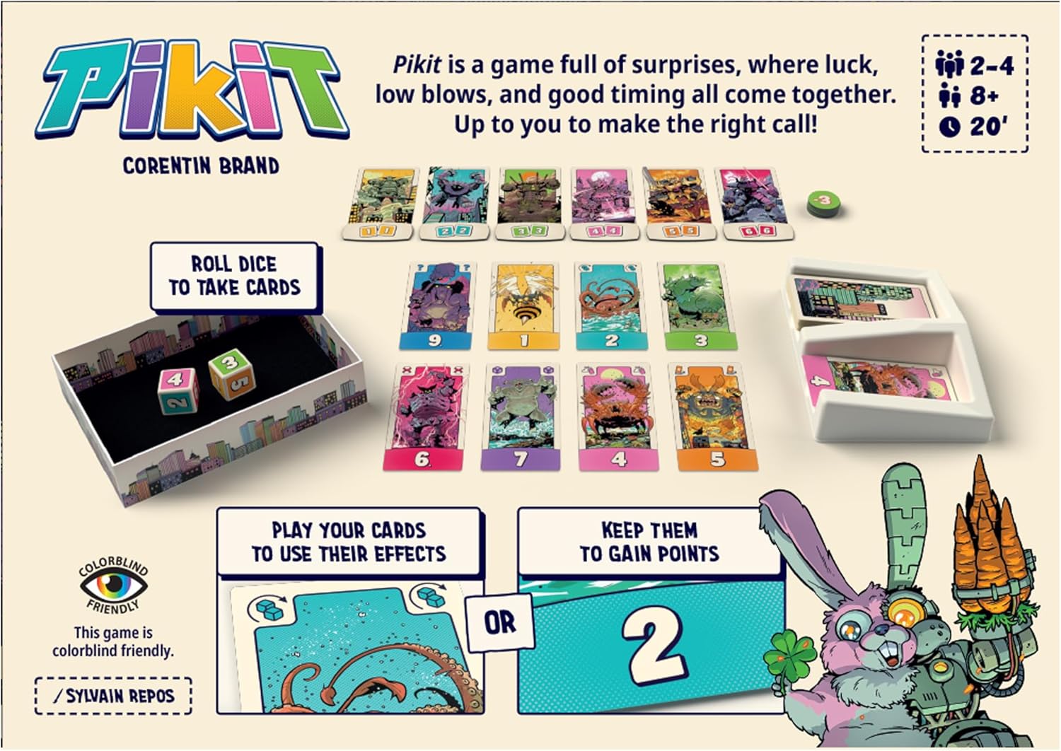 Repos Production | Pikit | Strategic Card Game | Ages 8+ | 2-4 Players | 10 Minutes Playing Time