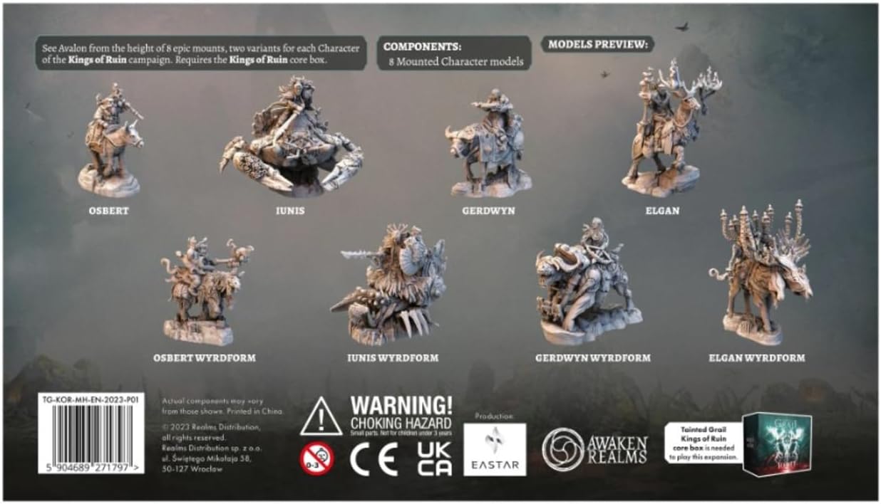 Awaken Realms | Tainted Grail: Kings of Ruin - Mounted Heroes | Miniatures Board Game | Ages 14+ | 1-4 Players | 45-60 Minutes Playing Time