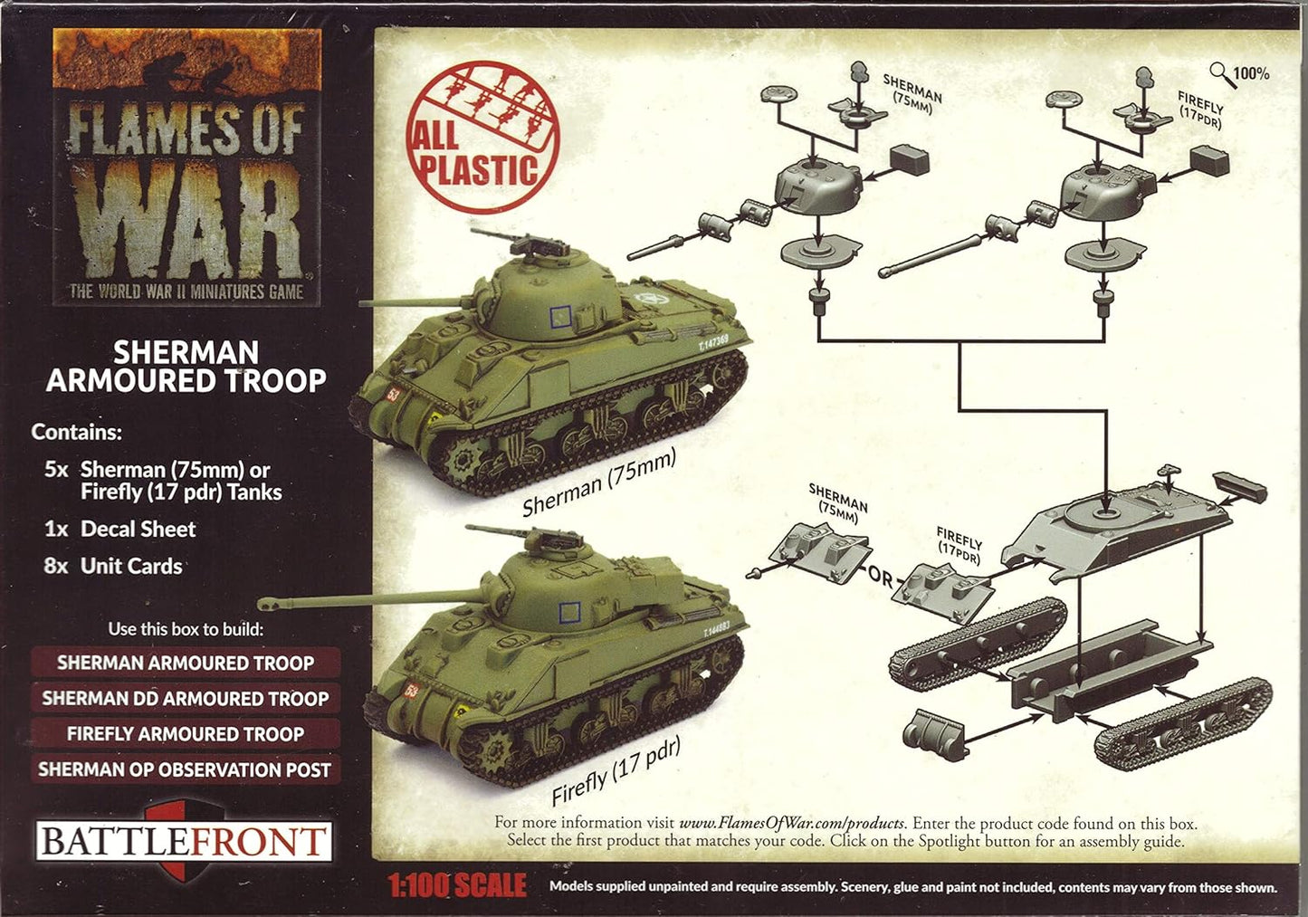 Flames of War Sherman Armoured Troop (Plastic)