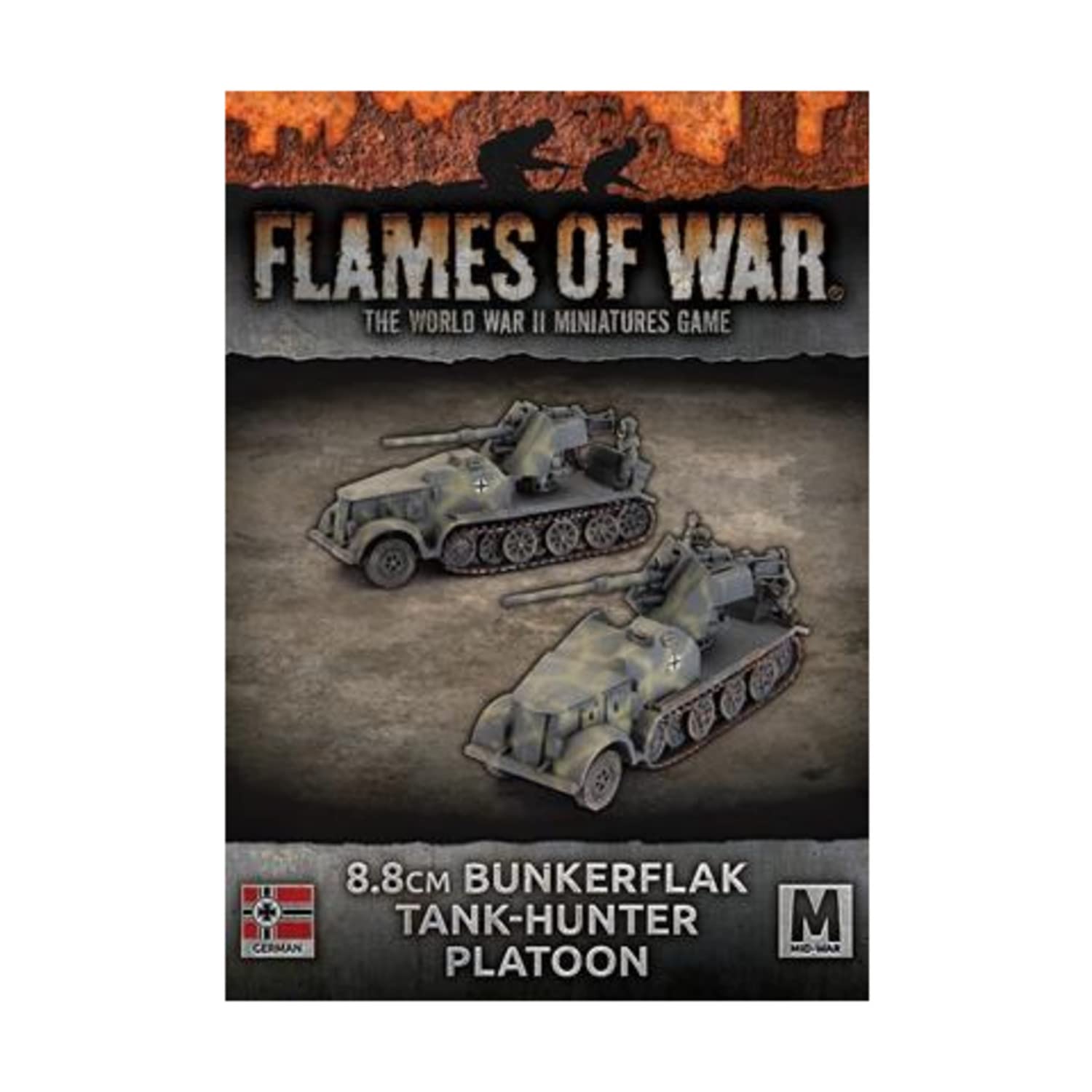 Battlefront Miniatures Flames of War WW2: German - 8.8cm Bunkerflak Tank-Hunter Platoon