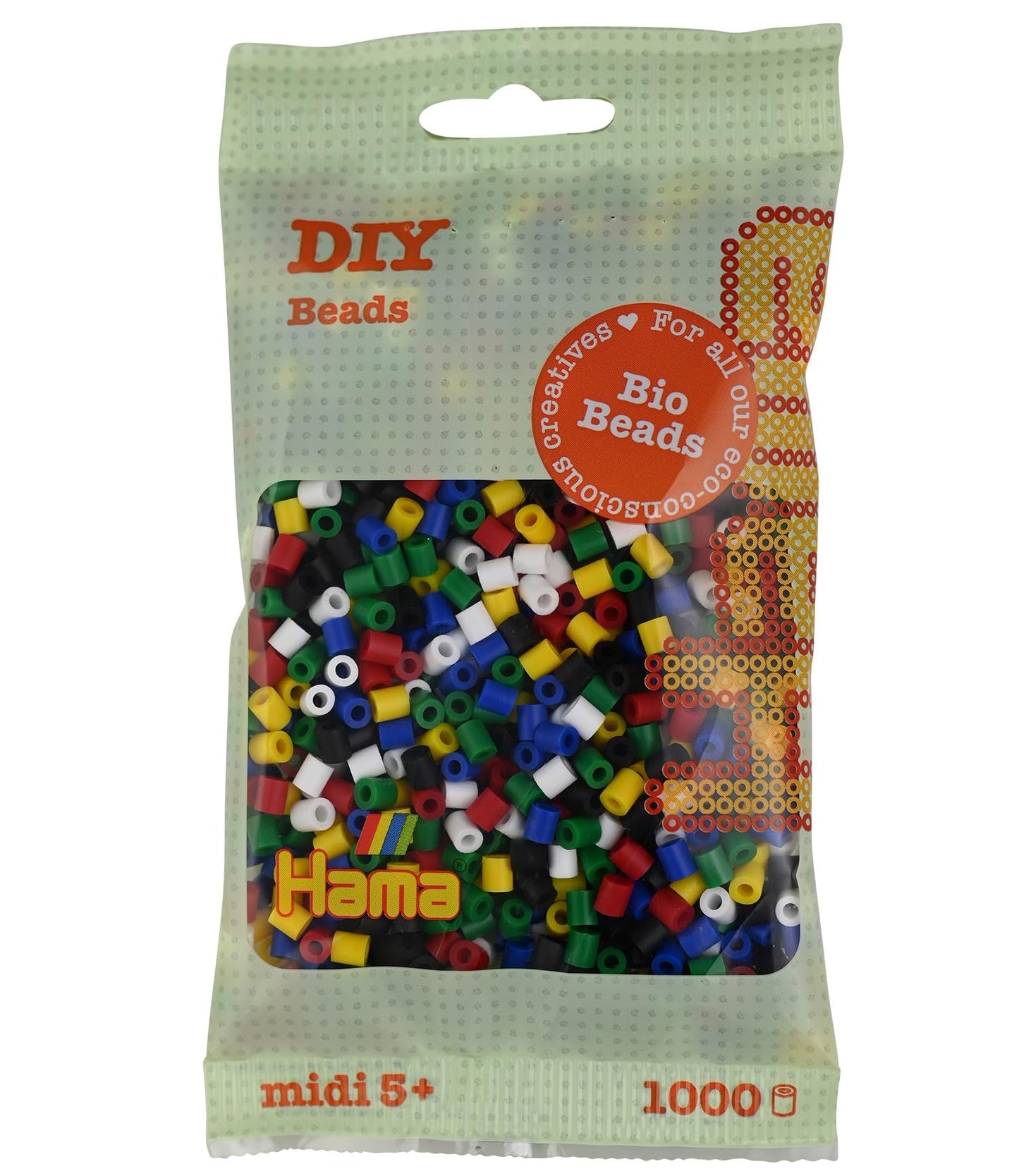 Hama Midi Bio Beads Bag | Ca. 1000 zekeringskralen | mozaïek decoratie kunst en ambacht voor creatieve kinderen vanaf 5 jaar | Verschillende kleuren Verschillende kleuren 198