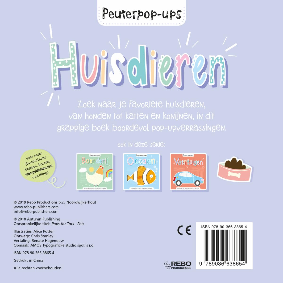Rebo Publishers - Peuterpop-up Boek - Huisdieren