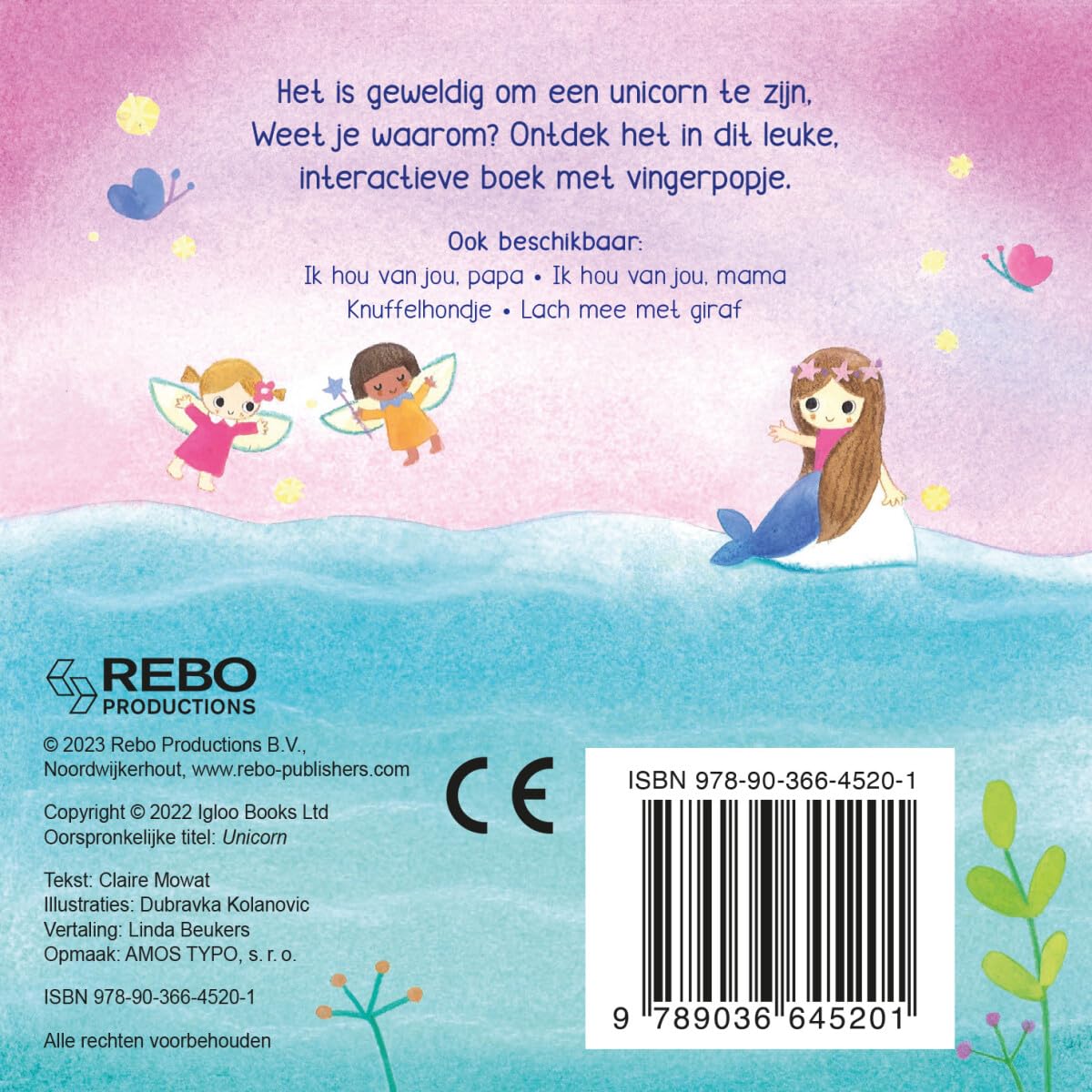 Rebo Publishers - Unicorn - Vingerpopboekje