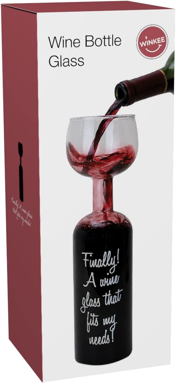 Winkee - Wine Bottle Glass - 0.75-Liter