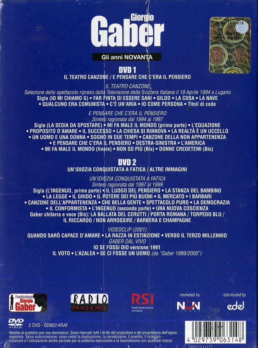 Giorgio Gaber - Gli Anni Novanta (2 Dvd)