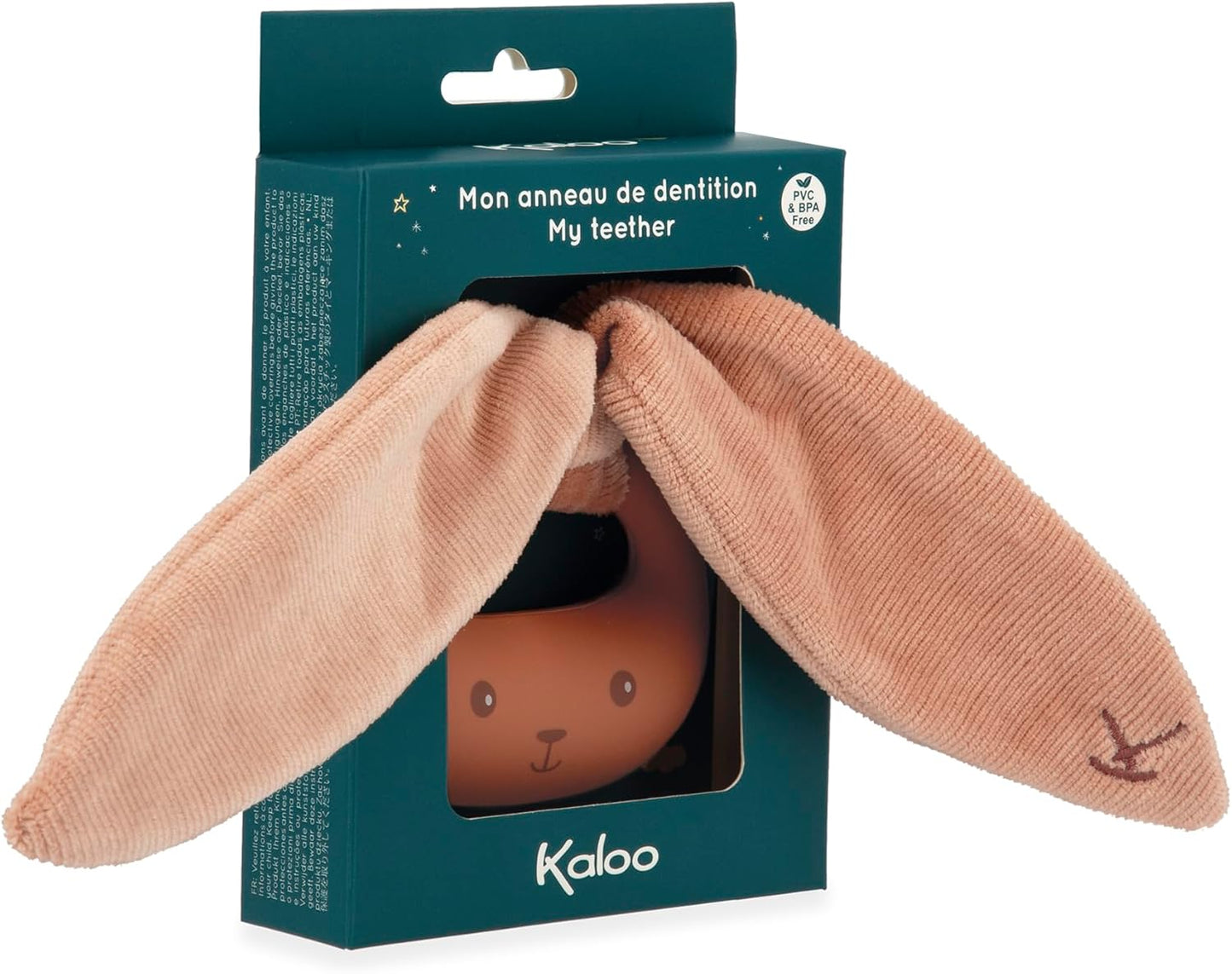 Kaloo - Lapinoo - Baby’s Teething Ring - Terracotta Colour - Rabbit Ring - PVC and BPA-Free - Double Texture - Baby Accessory - 0 Months +, K218009