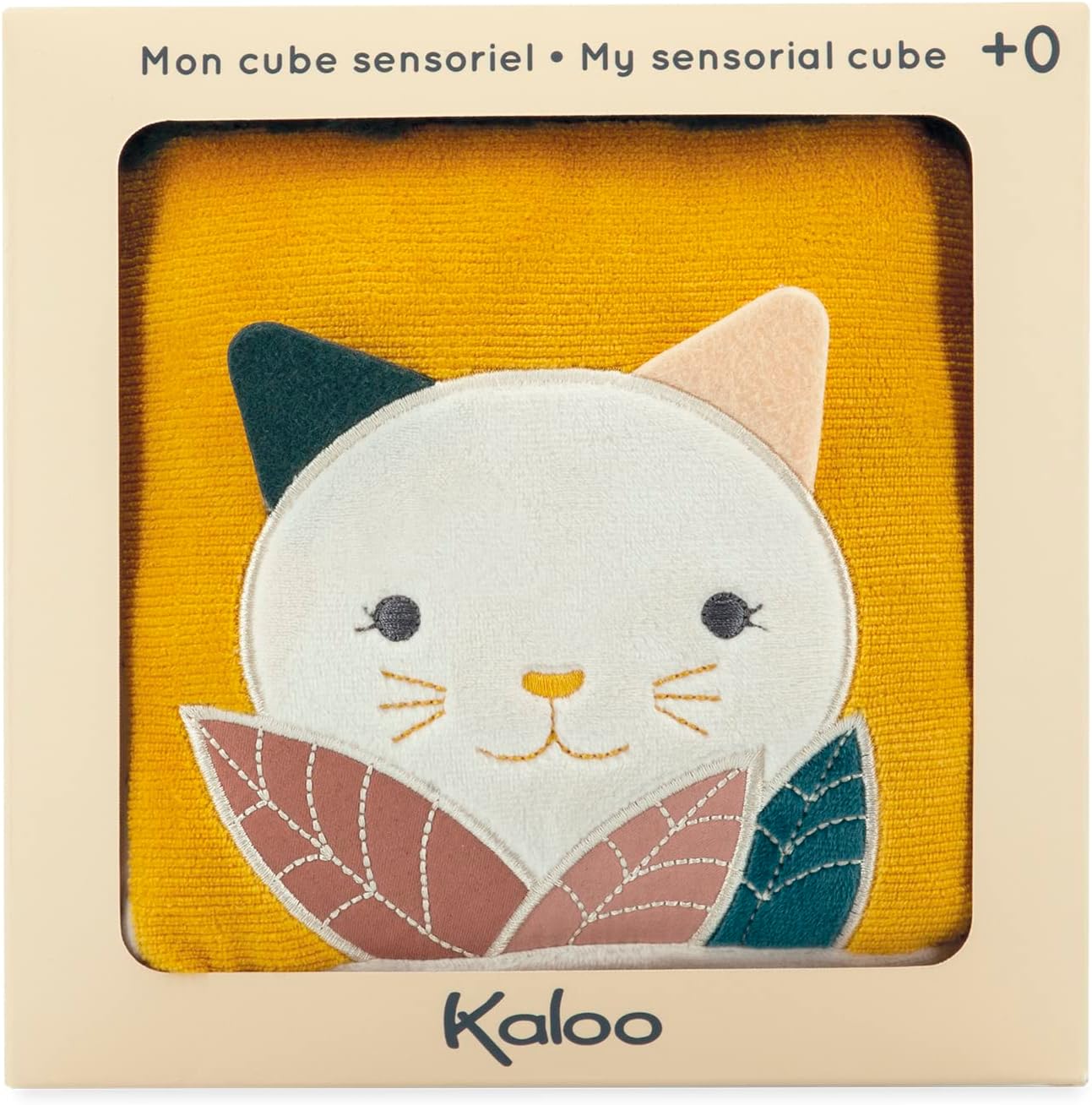 Kaloo - Stimuli - My Sensory Cube - Sensory-Awakening Toy - 6 Different Sides - Develops The Senses - Fabric and FSC Wood Game - 0 Months +, K227000
