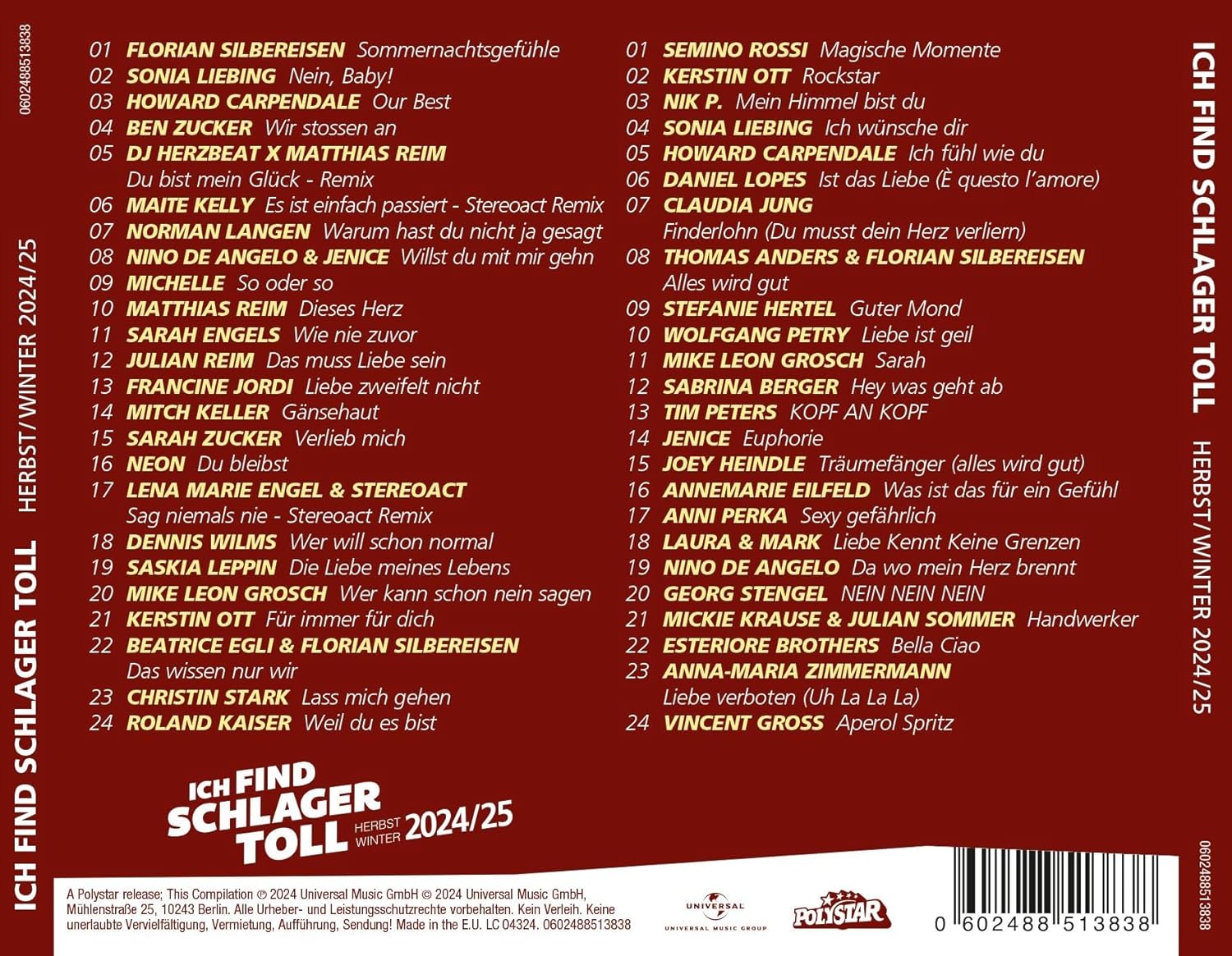 Ich find Schlager toll - Herbst/Winter 2024/25