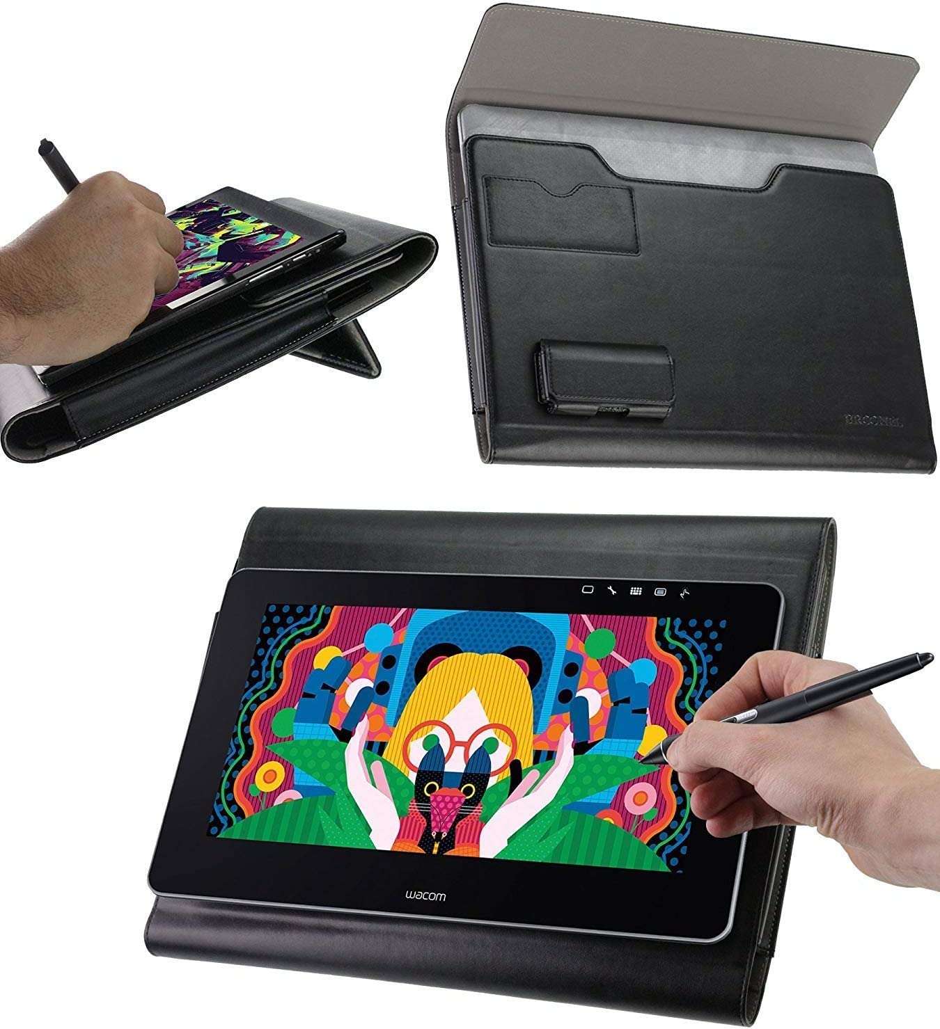 Broonel Leather Tablet Folio Case For XP-PEN Deco Fun L 10 x 6" Tablet