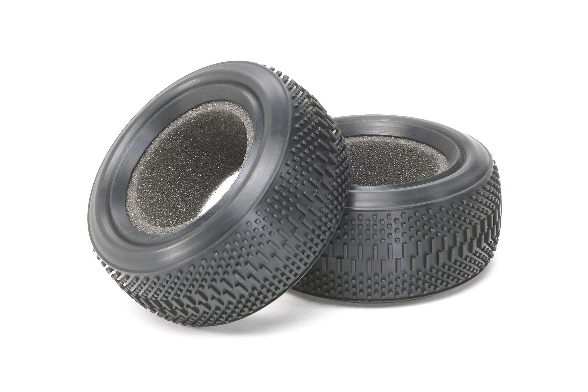 TAMIYA 300054185 Dual Block Front Tyre 62/25 Kit, Pack of 2