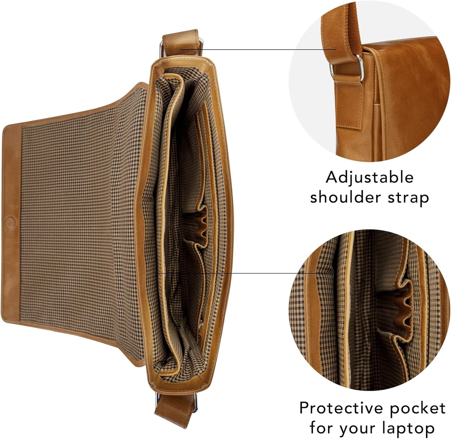 dbramante1928 - Marselisborg - laptoptas - aktetas van leer 14 inch - schoudertas voor heren en dames - laptoptas voor business & werk - Deens design - Golden Tan - (2e generatie)