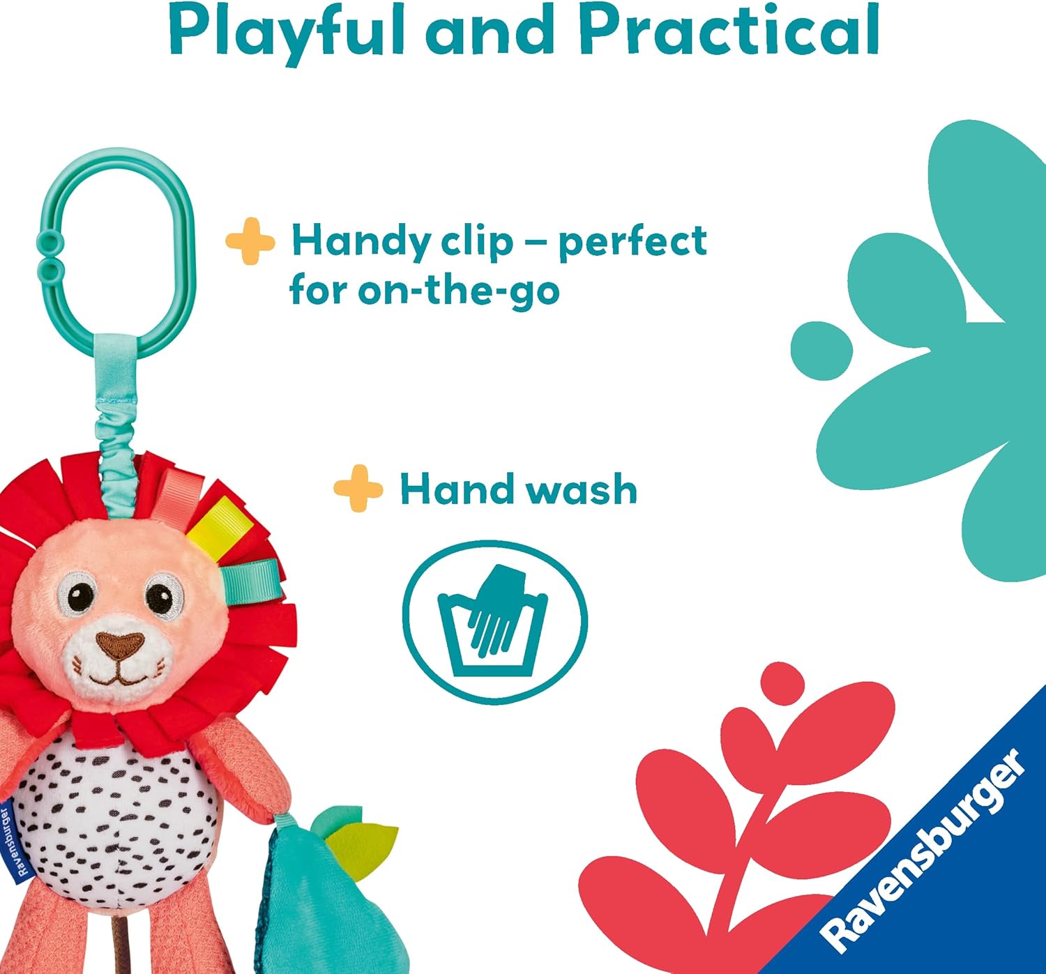 Ravensburger Play+ Cuddle & Play Lion - Baby Toys 0 Months Up - Sensory New Born Gift