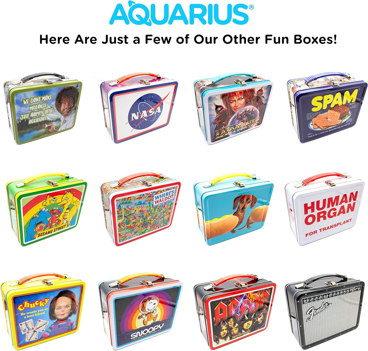 AQUARIUS Jurassic Park Fun Box - Sturdy Tin Storage Box with Plastic Handle & Embossed Front Cover - Officially Licensed Jurassic Park Merchandise & Collectible Gift (48289)