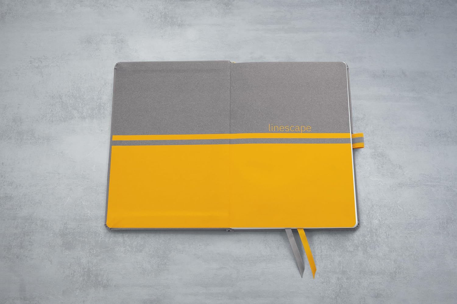 SIGEL LS101 linescape Notebook, lined, approx. A5, light grey, yellow, hardcover, 176 pages