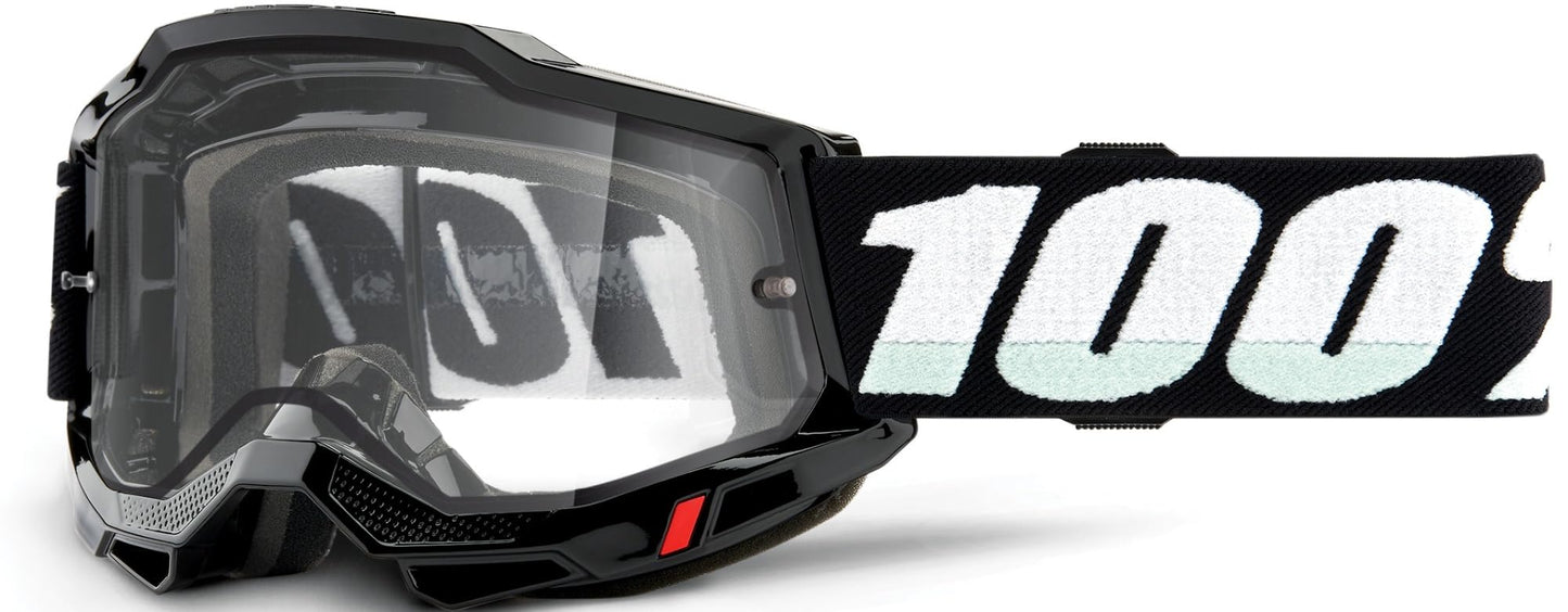 100% Accuri 2 Enduro Moto Goggles Black / Clear Lens
