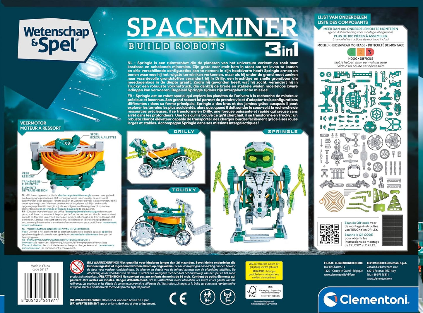 Clementoni Space Miner, Gioco di Robotica, Per Bambini, Multicolor - 56197