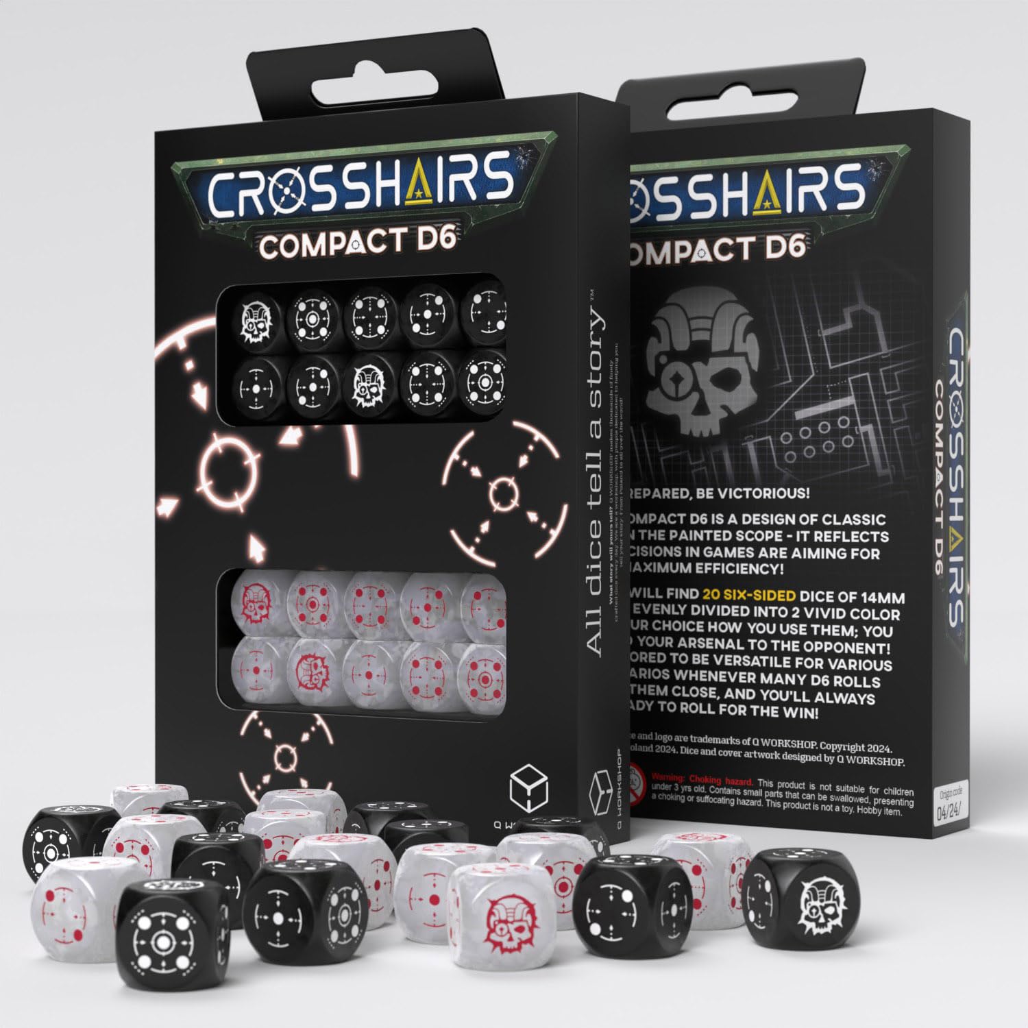 Q-Workshop QWOSTCA5 Crosshairs Compact D6: Black & Pearl, 14 mm