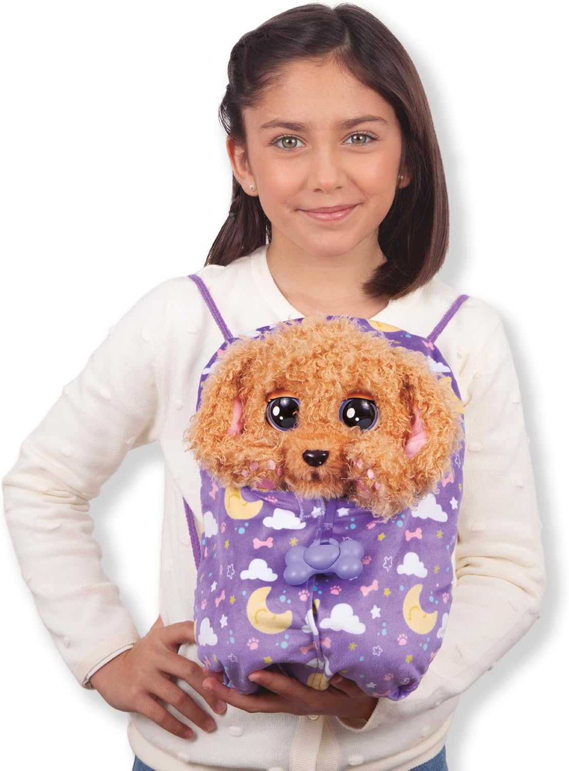 BABY PAWS Love and Care Labradoodle, Interactive Plush Puppy that Reacts to your Inputs in 7 Different Ways, With 3 Accessories, You can Take it Anywhere with it's Bag, Toy for Kids Age 4 and Up