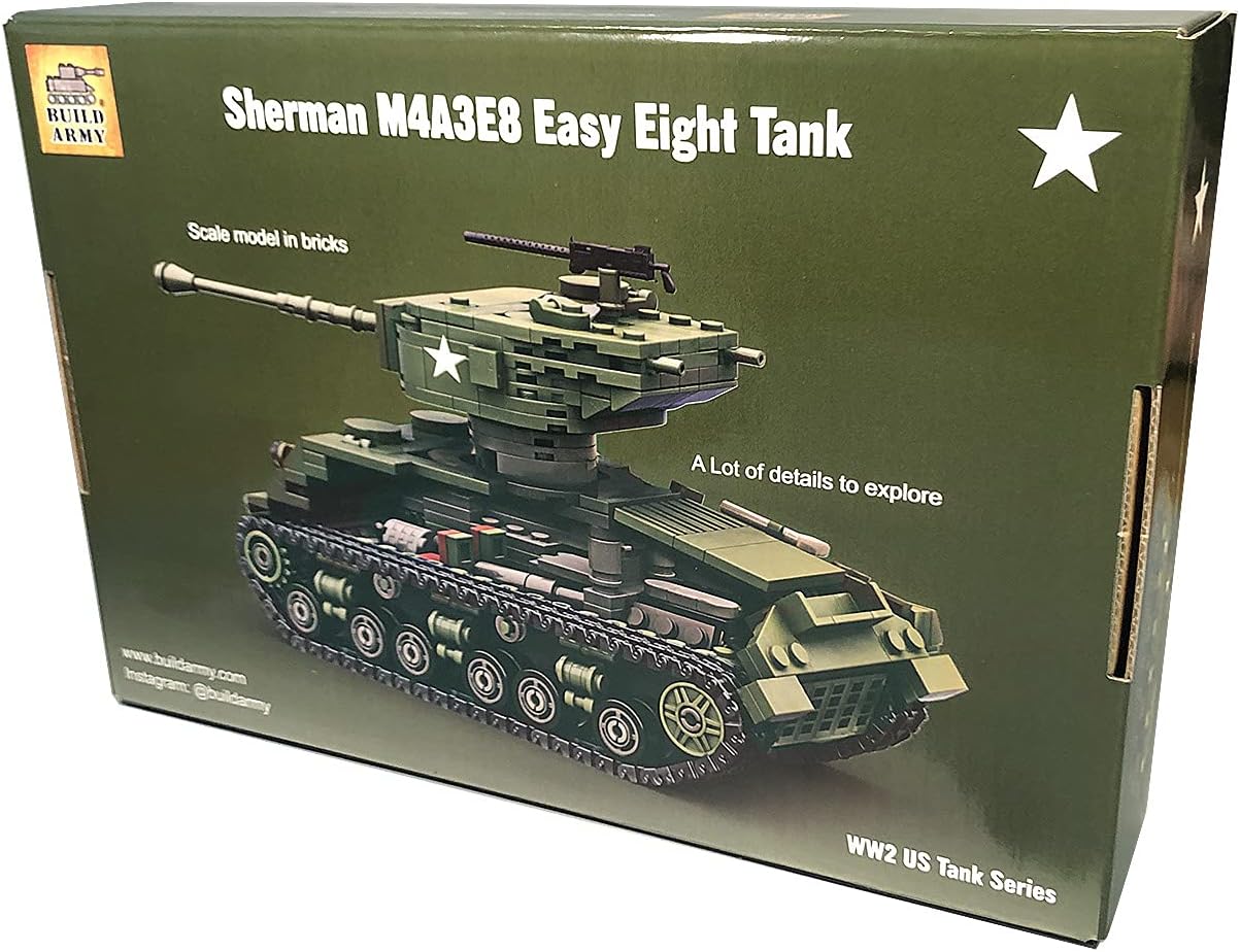 Buildarmy WWII U.S. M4A3E8 Sherman Easy8 Panzer Baustein Modell Construction Set