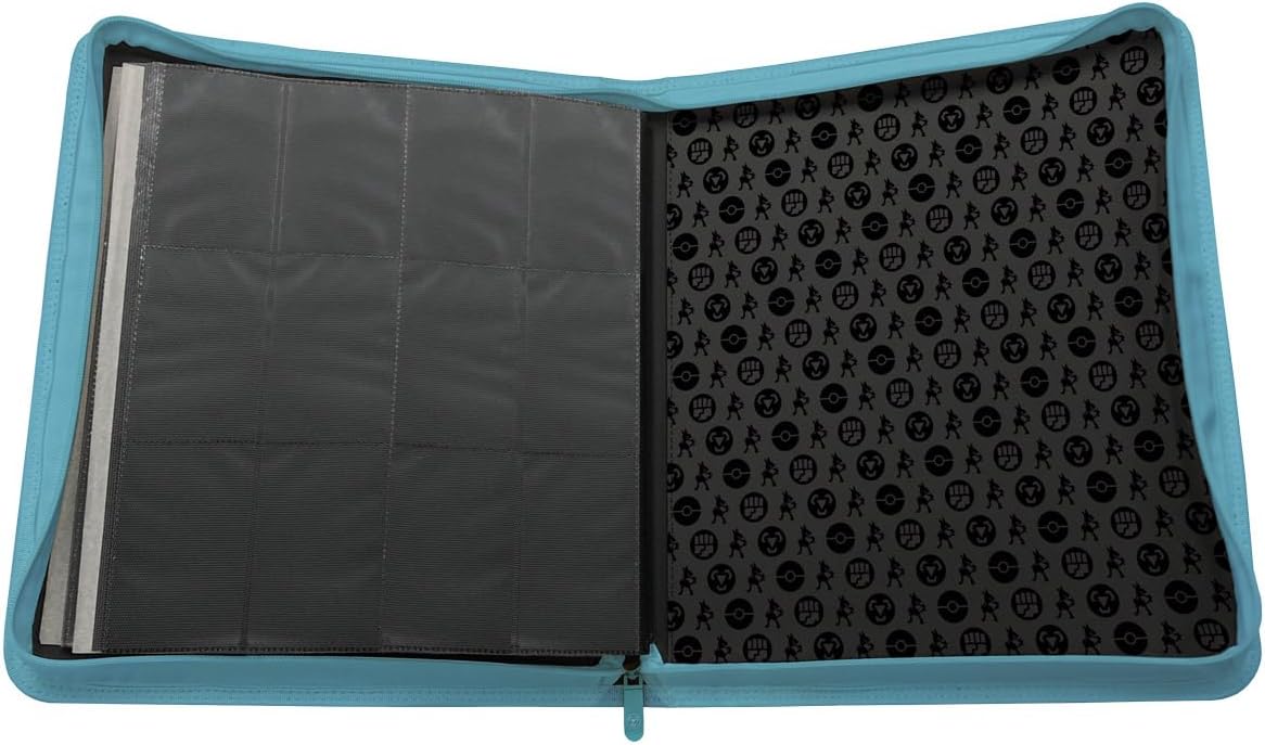 Ultra Pro Elite Series Pokémon Cards PRO-Binder - Lucario Design, Holds 480 Sleeved Cards, 12-Pocket Side-Loading Pages, Padded Leatherette with Foil, Zipper Closure, Ideal for Pokémon Collectors